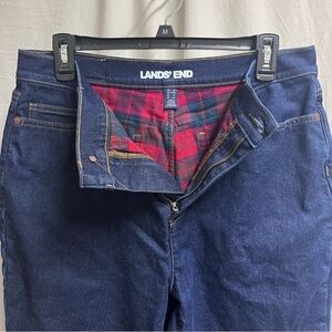Lands’ End Sustainable Denim, Flannel Lined Straight Leg Jeans – Sz 12